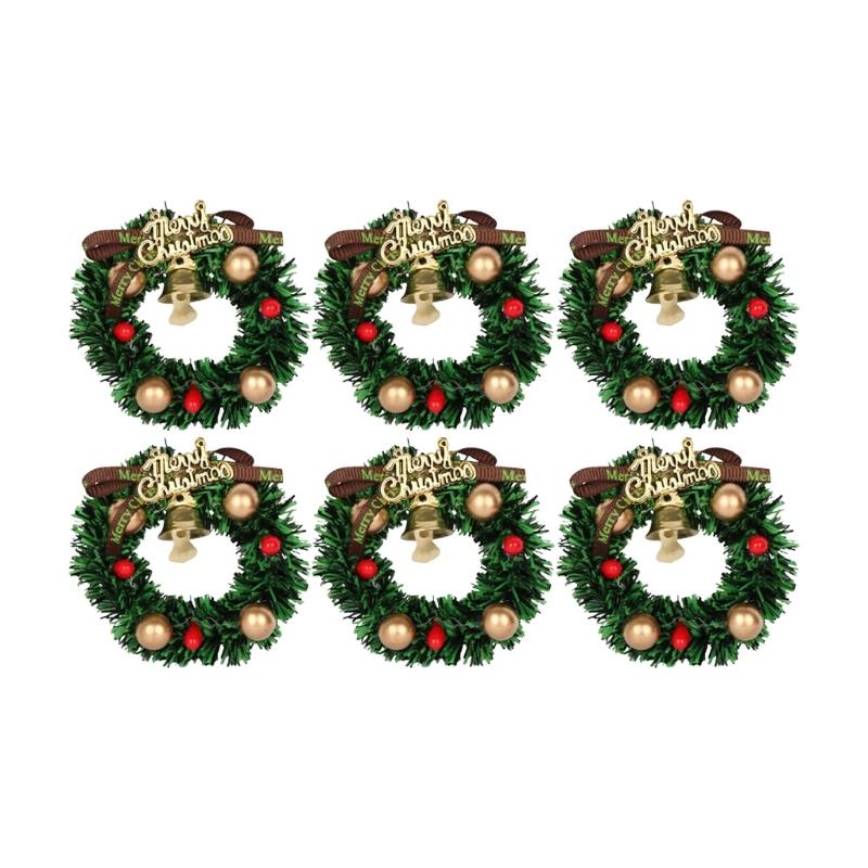 

Christmas Scene Dollhouses Accessories Miniature Wreath Door Decors Holiday Gift Photo Props 1