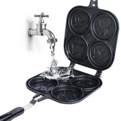 Eierpannen Anti-aanbak Dubbelzijdig Pannenkoek Maker Voor Kinderen Anti-aanbak Gebakken Eierkoker Ontbijt Maker Grill Pan Bakplaat Mini Pannenkoeken