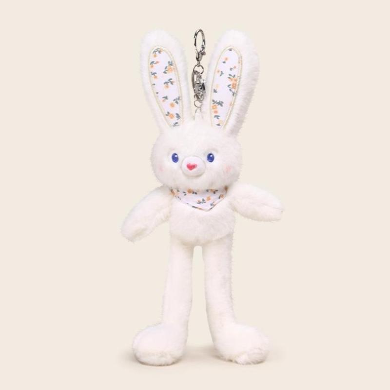 1Pcs Creative Ear Pulling Bunny Pendant 30Cm Cute Pull-Out Rabbit Plush Toy Keychain Bag Charm Decor Kids Stress Relief Gift