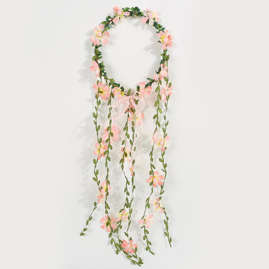 Coroa de Videiras de Flores de Rattan Boêmia para Acessórios de Noiva Casamento Meninas Coroa de Flores Faixa de Cabelo Penteados Adorno de Cabeça