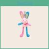 Cute Color Cartoon Blocked Rabbit Plush Toy Pendant With Ears Stretchable