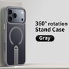 KEYSION 360 Hidden Metal Stand Magnetic Case for Magsafe for iPhone 17 Pro Max Air Transparent Matte Shockproof Phone Back Cover