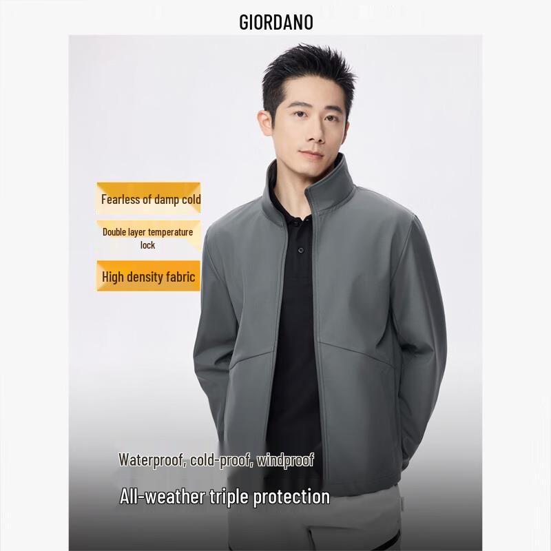 Giordano Men's Fleece-Lined Soft Shell Jacket