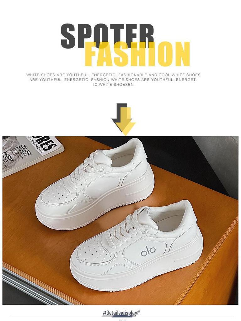 European Style Genuine Leather Thick-Soled White Sneakers - Summer 2025 Trend: Comfortable, Casual, Fashionable Sports Shoes