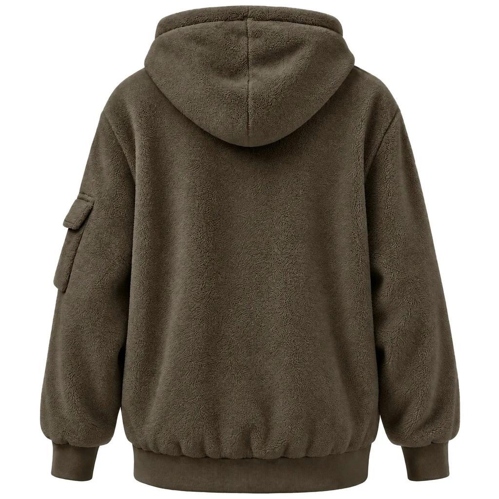 Felpa Casual da Donna in Flanella con Tasca per Animali, Manica Lunga, Pullover