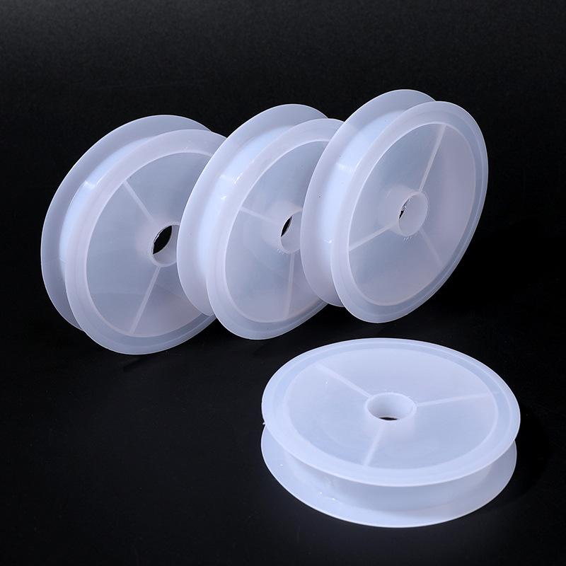 Factory White Plastic DIY Spool Reel, Flat Wheel Elastic Spool PP Plastic Spool Reel Reel