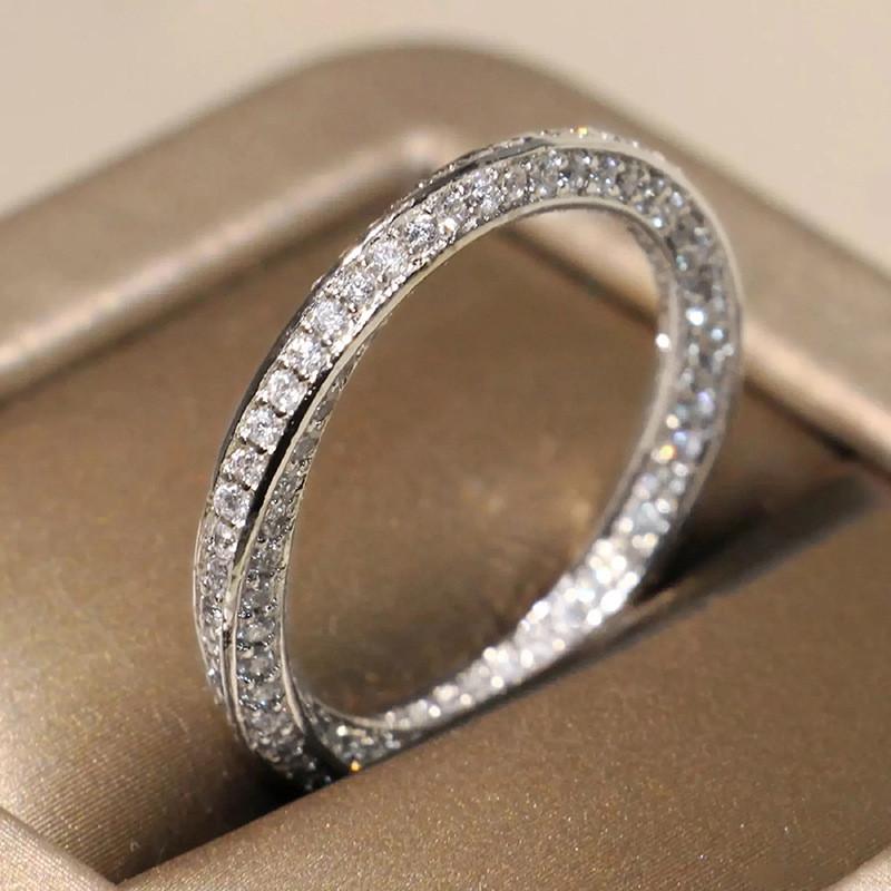 

Trendy Twist Promise Rings 925 Sterling Silver Full with Cubic Zirconia Sparkling Wedding Band Accessories Hot Fashion Jewelry 9