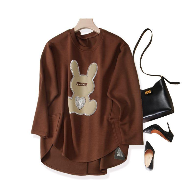 

Свитер Свободный Ромбовидный Неровный Тонкое Пальто с Вышивкой Coffee 2XL