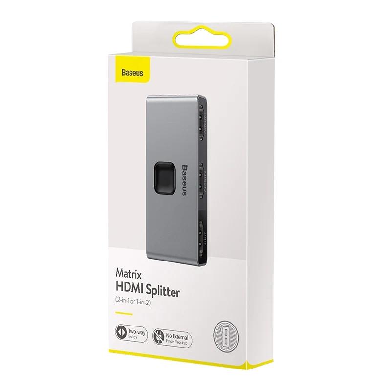Dwukierunkowy Rozdzielacz / Splitter Hdmi Baseus Matrix, 2X1 / 1X2, 4K