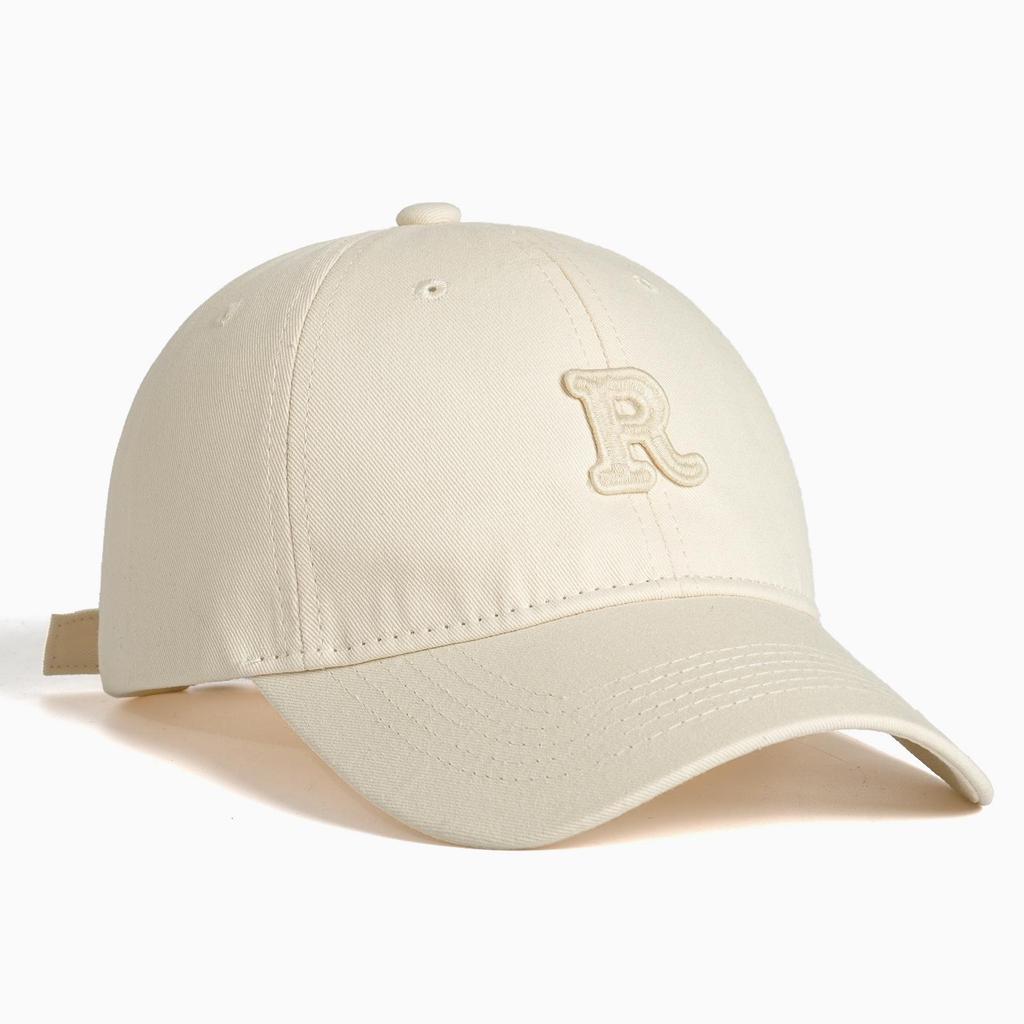 Korean Style Women's Duckbill Sun Visor: Fashionable, Versatile, Small Face Curved Brim with 'R' Letter Design.