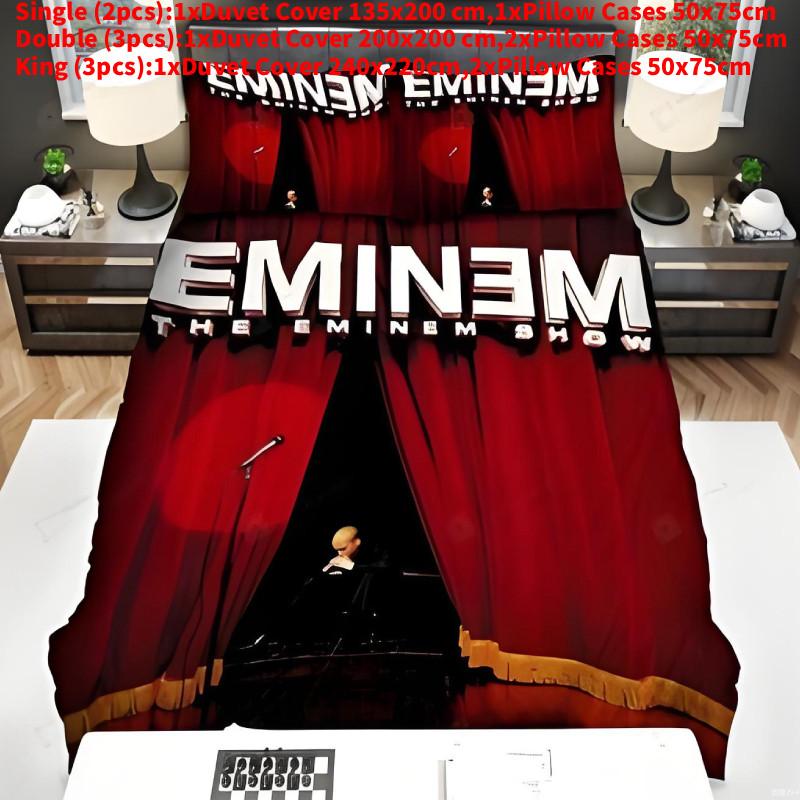 

3d Eminem Digital Print Pattern Duvet Cover Pillowcase Set Bedroom Gift Bedding Red,Single(135x200cm)
