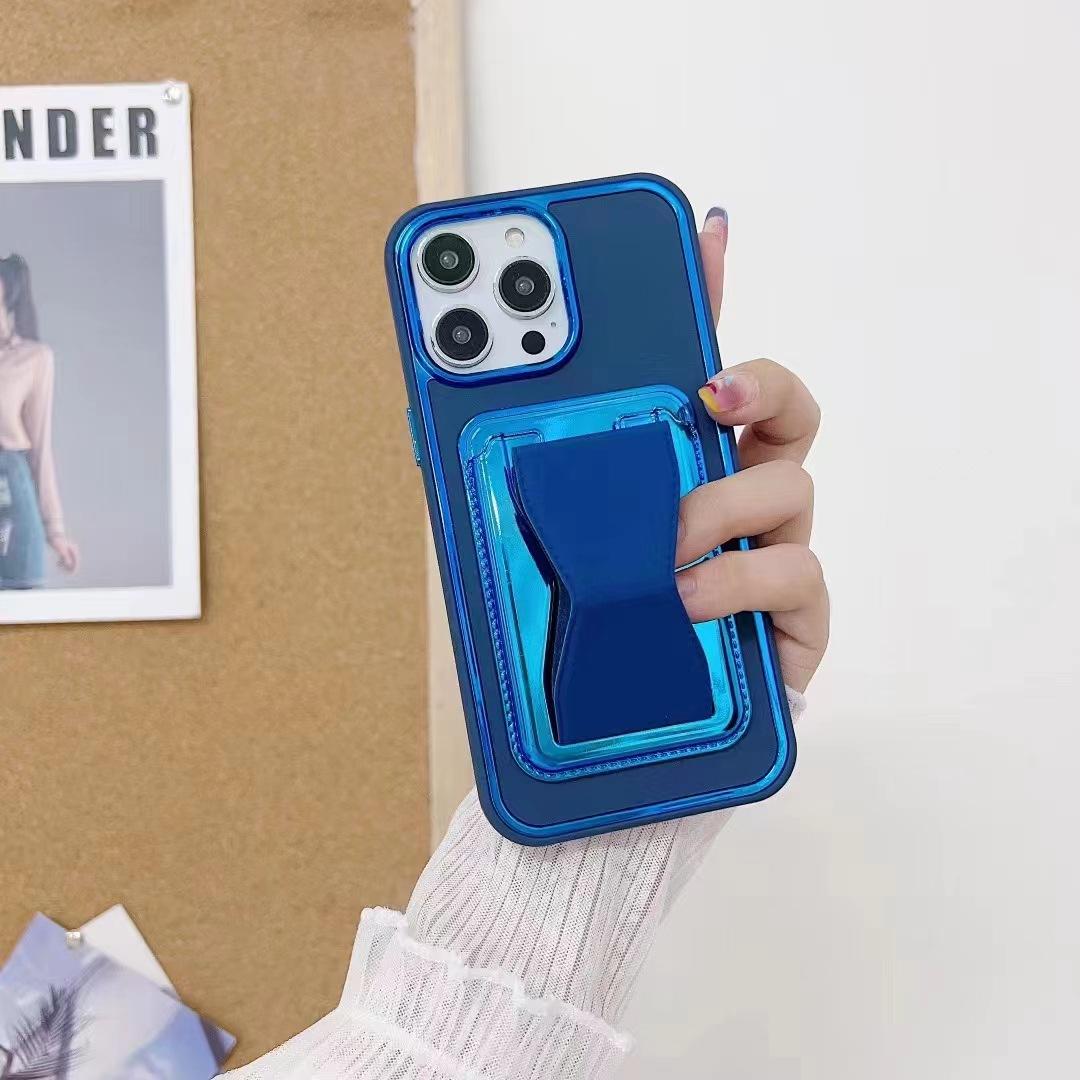 

Применимо к Apple 15 Гальванизированный Держатель для Карт Чехол для Мобильного Телефона IPhone 13 Чехол Защитный ТПУ с Большим Отверстием Max Apple 15ProMax