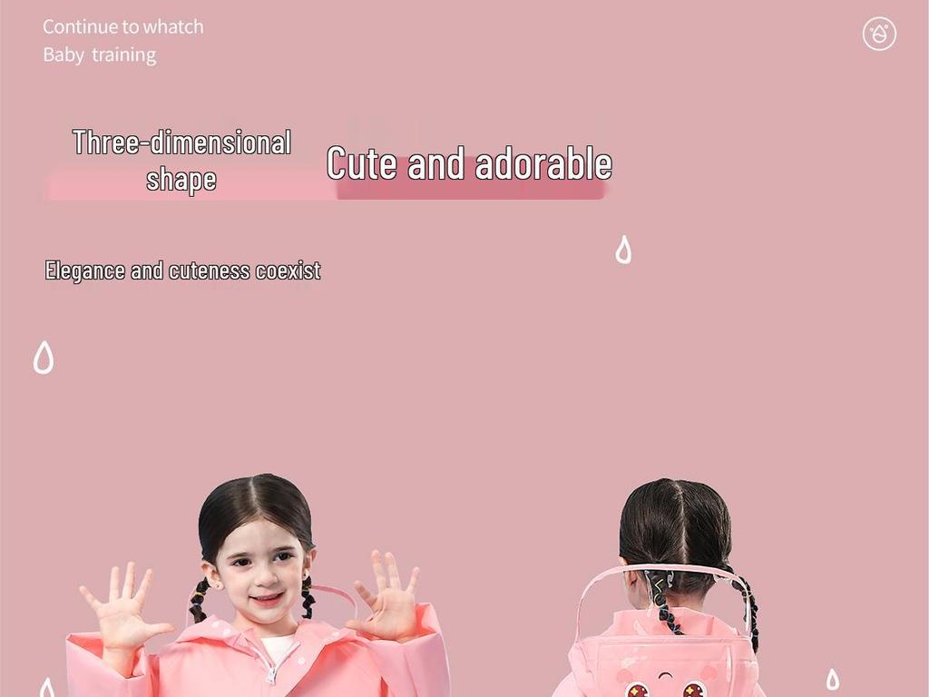 Kids' Cartoon Raincoat for Toddlers & Students - Waterproof Rain Cape with Seat Cover