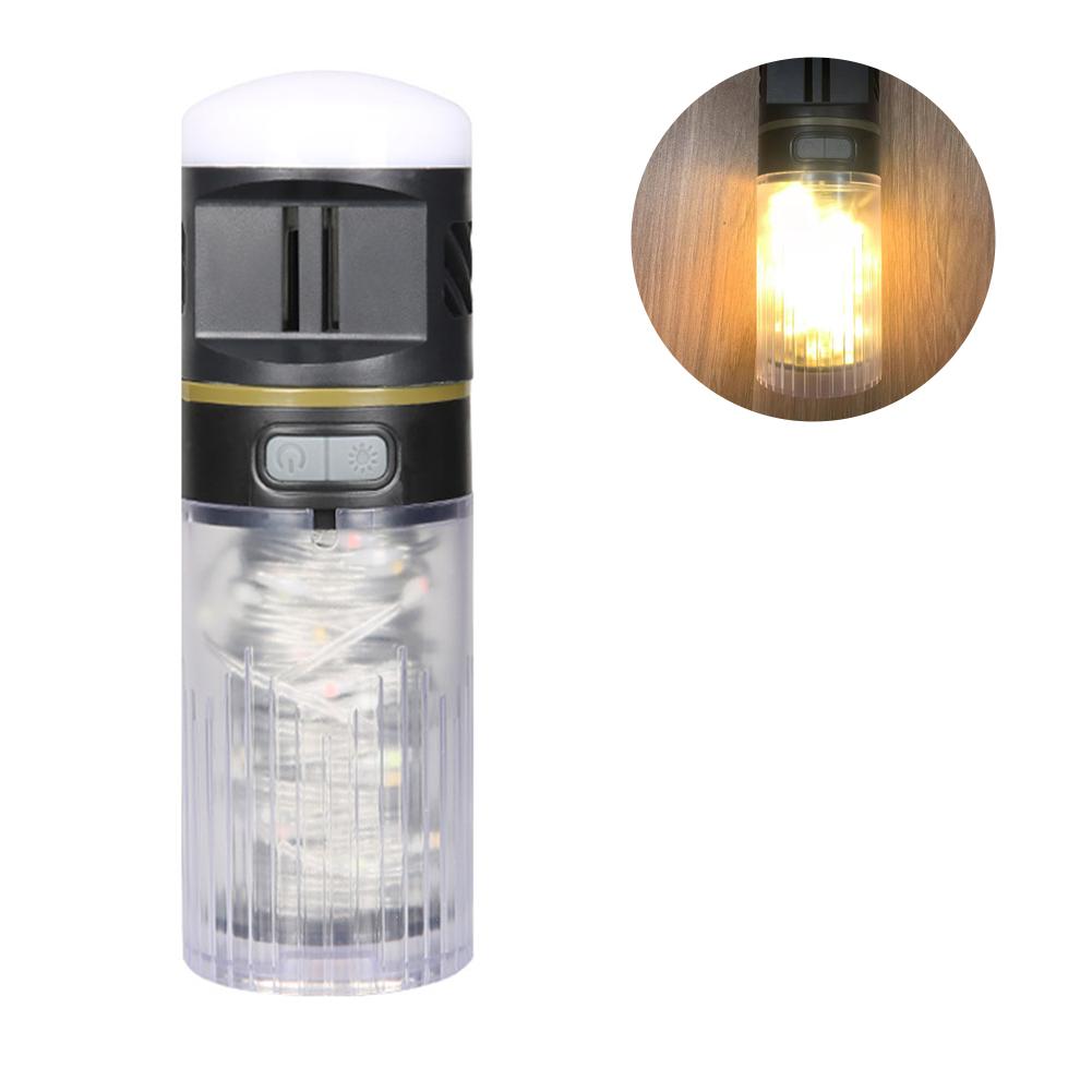 2-in-1 Multifunctional Portable Lantern LED Ambient Light String  Type-C Rechargeable Portable Outdoor Camping Atmosphere Light