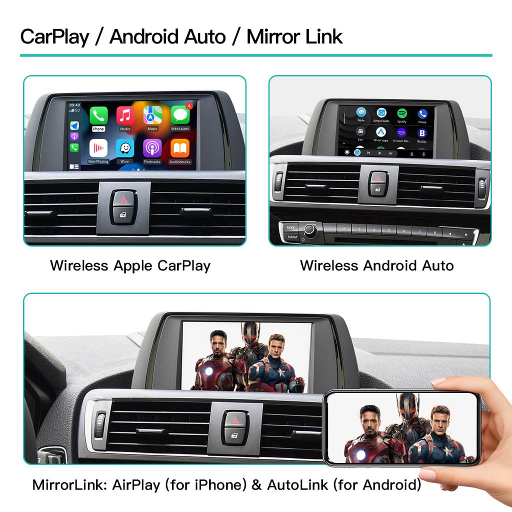 Wireless CarPlay And Android Auto For BMW NBT CIC System 1 2 3 4 5 6 7 Series X1 X3 X5 X6 MINI F20-F25 F30-D36 F10 F48 F11 F10