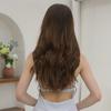 LOUIS FERRE Long Wavy 13*4 Lace Front Synthetic Wigs for Women Dark Brown Middle Part Wigs Daily Cosplay Heat Resistant Hair
