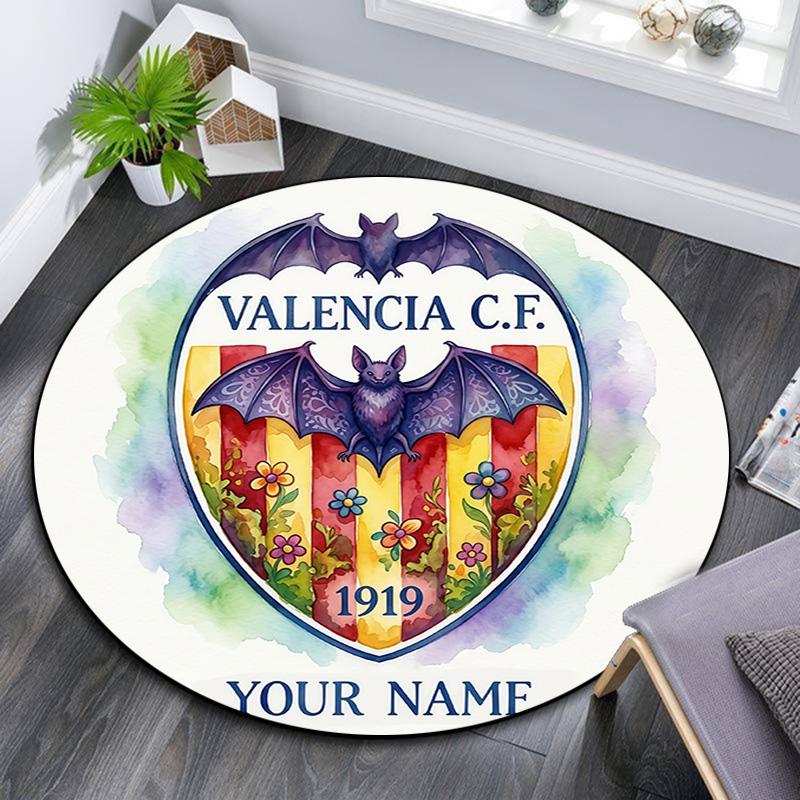 Custom Name Valencia CF2 Round Area Rug,Carpet Rug for Living Room Bedroom Sofa Playroom Decor,Non-slip Floor Mat