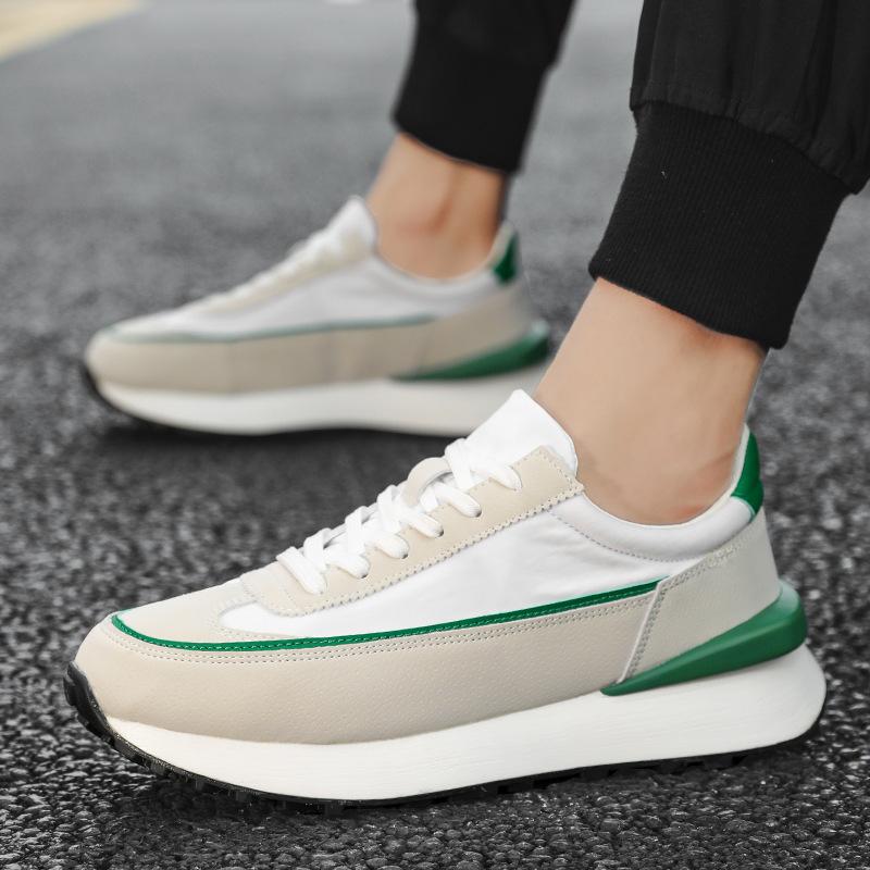 

Мода 2024 лето и осень новые низкие кеды на платформе на шнуровке повседневные однотонные кеды с круглым носком на клеевой подошве мужская обувь 44 зелёный