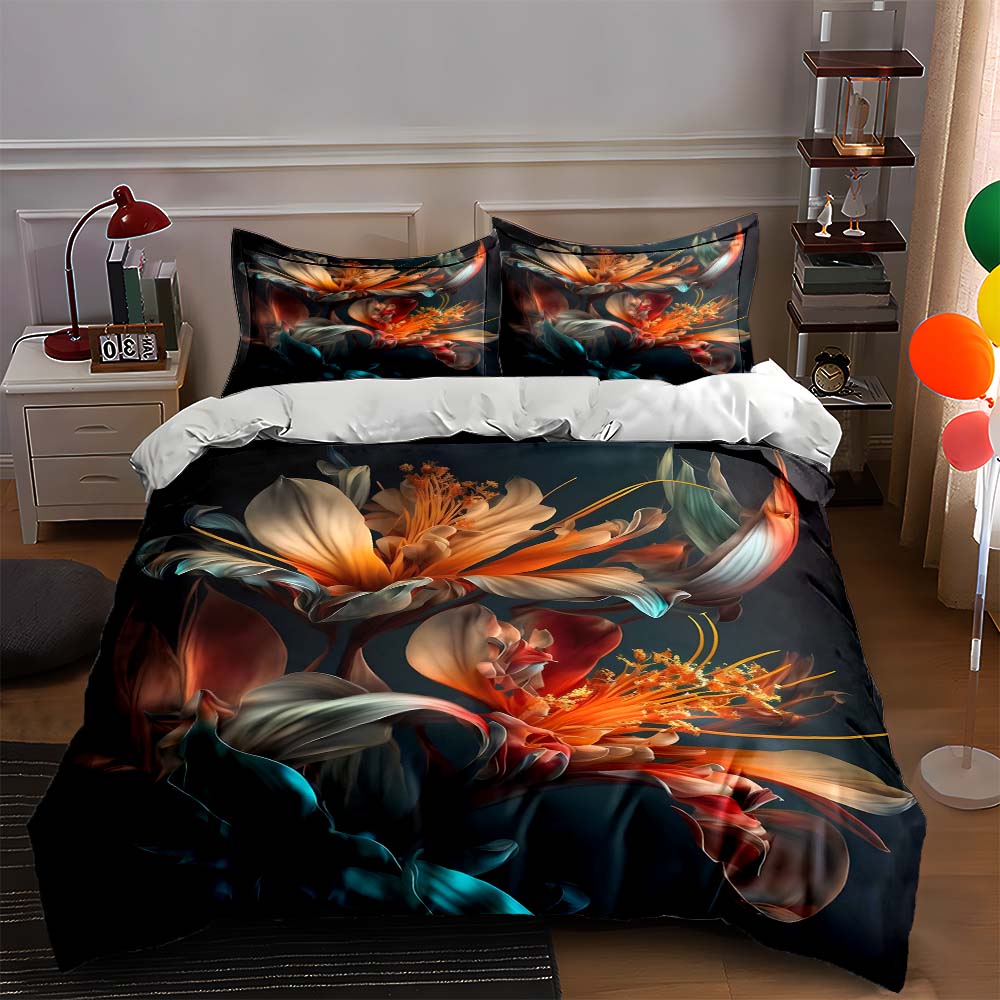

Vivid floral artwork Bedding Duvet cover sets Duvet covers Pillowcases gifts (1 * Duvet Cover 2 * Pillowcases, without duvet insert) 135x200cm