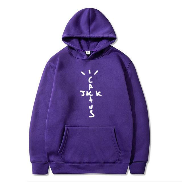 Cactus Jack Swag Alphabet Print Hooded Sweater Women's Hooded Sweatshirt Casual Pullover