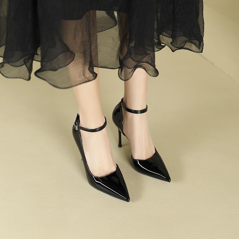 6-Pointed Thin Heel High Heels Women's Summer New Side Empty High Heel Single Shoes Niche Design Sense