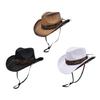 Unisex Buckaroo Hat Light Weight Breathable Paper Straw Ribbon Trim for Concerts Vacations Casual Outfits
