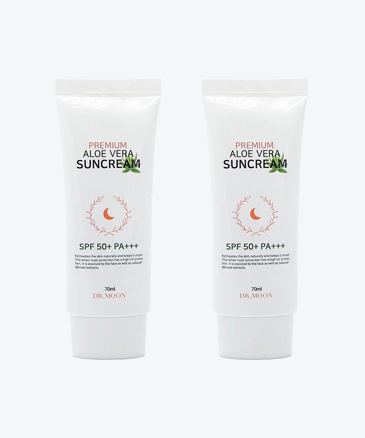 Premium Aloe Vera SPF 50+ PA+++ Sun Cream 70ml 2-Piece Set