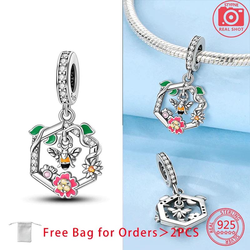 Originale Kupferanhänger Sonnenblume Biene Herz Liebe Wabe Gold Zirkon Bienenperlen Anhänger Passend für Armband für Frauen DIY Feines Geschenk