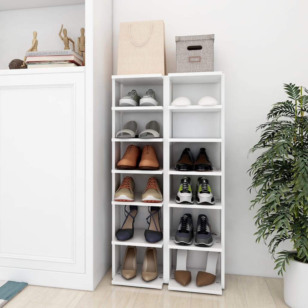 Stehender Schuhschrank für den Eingangsbereich, 2-teiliges Set, Ausstellungsregal, 27,5x27x102 cm