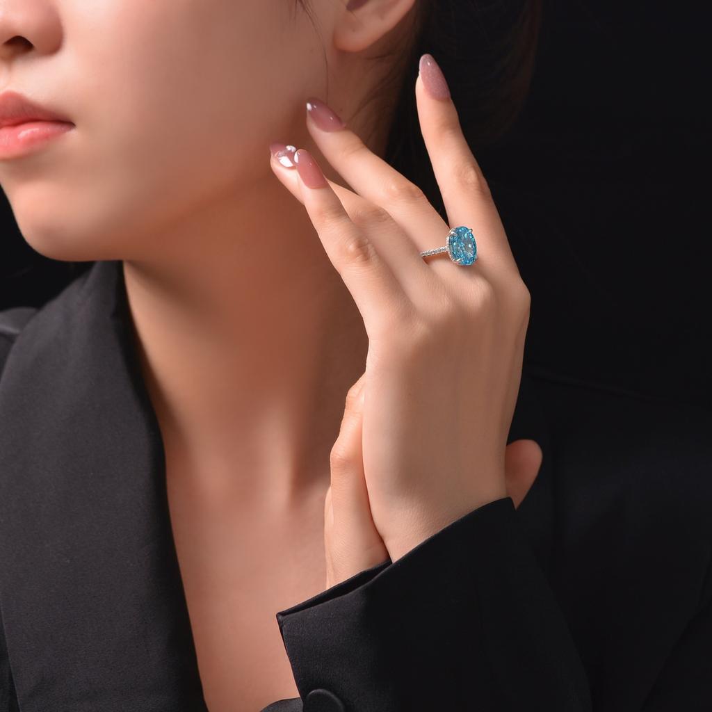 Gica Gema Oval Rings For Women Girl 925 Sterling Silver 9*13mm Rose Pink White Zircon Wedding Engagement Anniversary Jewerly Gift