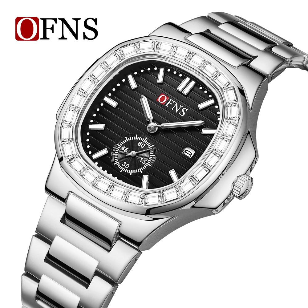 Women's Quartz Luxury Watch Fashion Square Waterproof Calendar Stainless Steel Strap Watch
