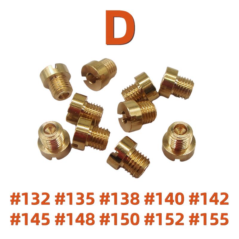10pcs M6x0.75mm M6 Carburetor Main Jets Kit For Dellorto 6413 PHBH PHBL PHBE Motorcyle Carburetor Injector Nozzle Size#66-#210Carburetors Jets 7