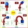 Fuel Cooler Hose Connector 2Pcs  0 ° 45 ° 90 ° 180 ° AN4 6 8 10 12 Automotive Parts Connection Adapter Connector Automotive Part