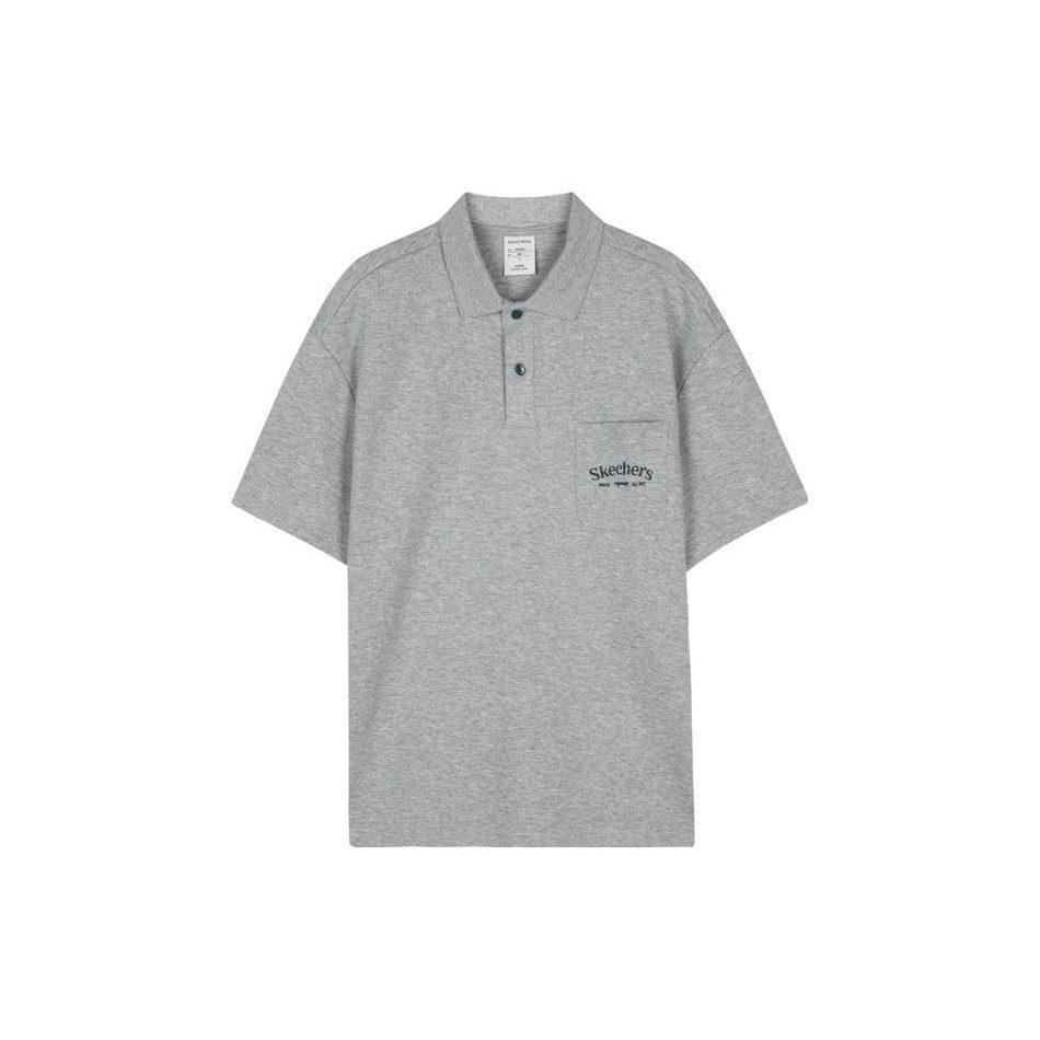 Skechers Polo Shirt Men's Medium Heather Gray L223M048-004F