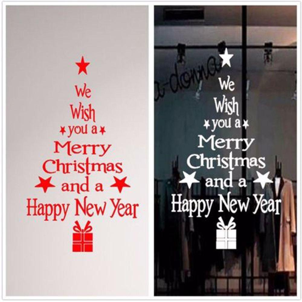 Art New Year Home Merry Christmas Xmas Tree Posters Window Decal Decor Wall Stickers