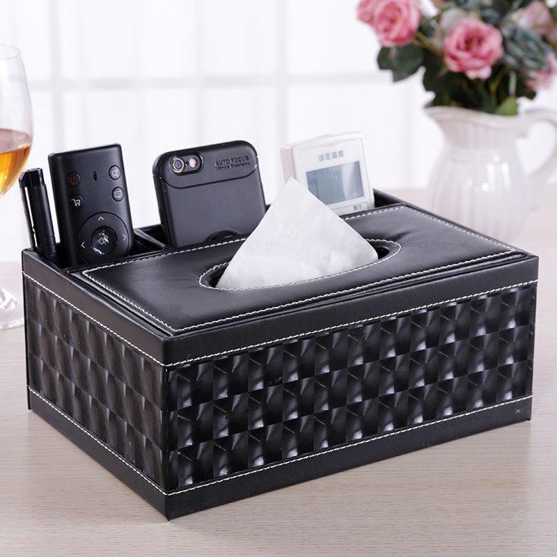 Multi-functional Tissue Box with Remote Control Storage for Living Room