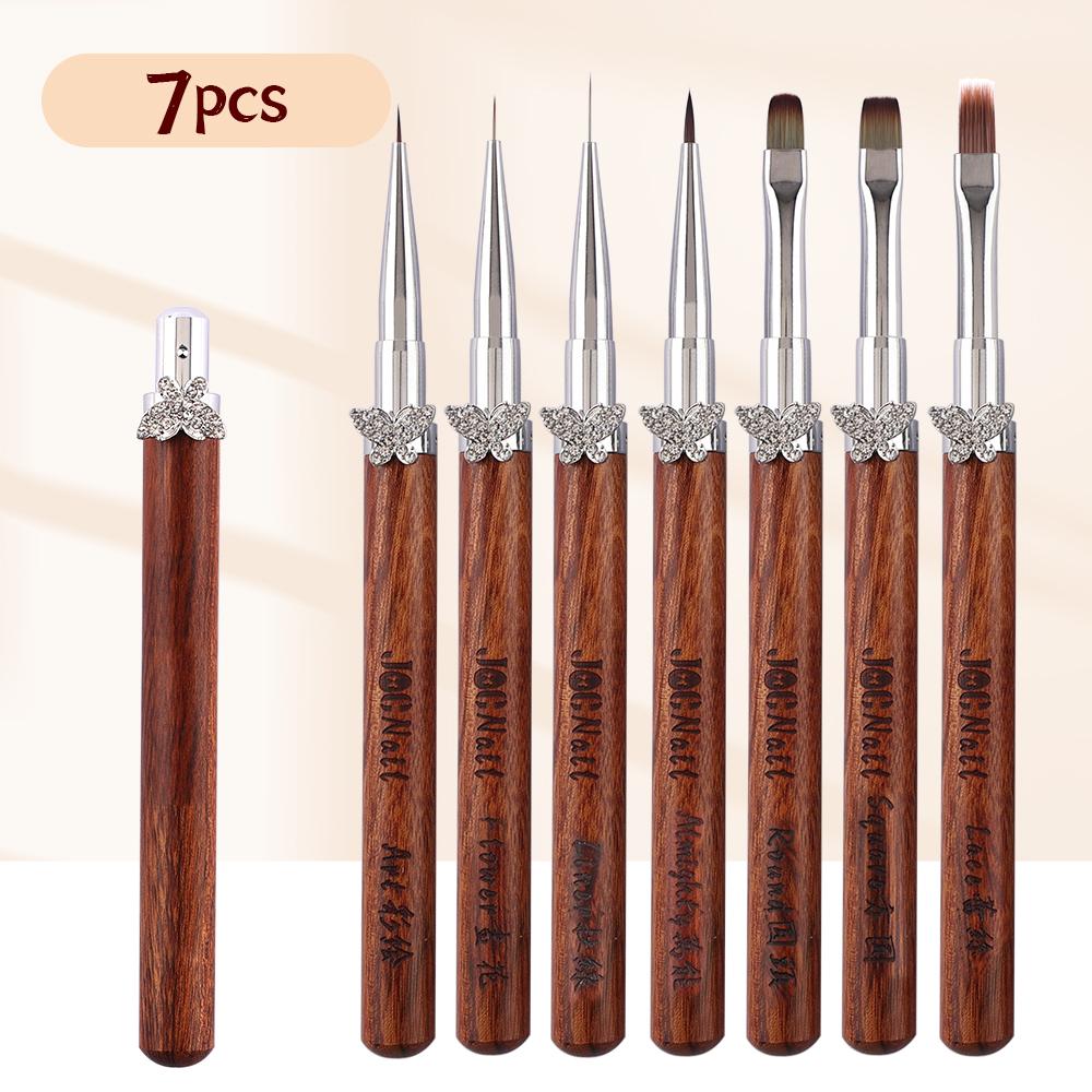 

Новый набор кистей для нейл-арта, съемная конструкция стержня, циркон, бабочка, ручка из сандалового дерева, крючок для края, кисть для УФ-геля, инструменты для нейл-арта
