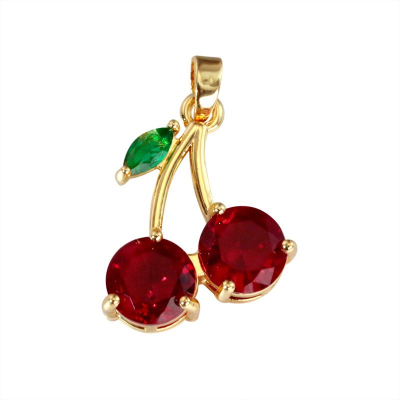 Cherry Pendant Necklace & DIY Earrings Set