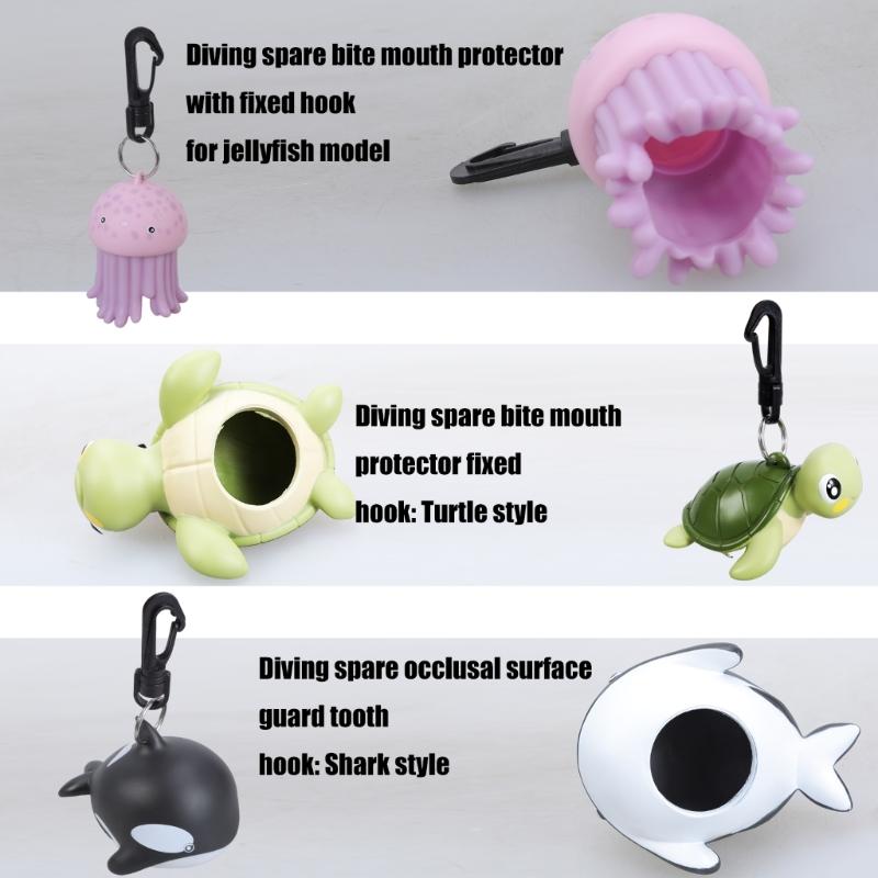 Animal Shape Scubas Dives Mouthpiece Dustproof Cover Regulator Holder With Clip Dives Regulator Cover Diving Accessories