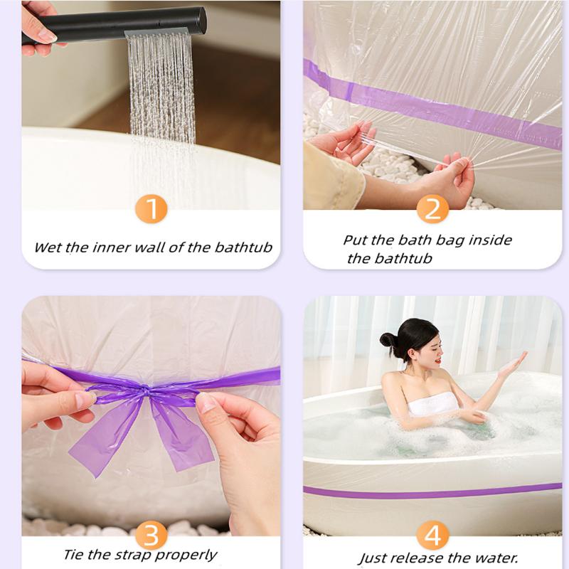 Transparenter Badebeutel Verdicktes Großformatiges Badewannenset Familie Hotel Salon Reise Einweg-Badebeutel Tragbares Werkzeug