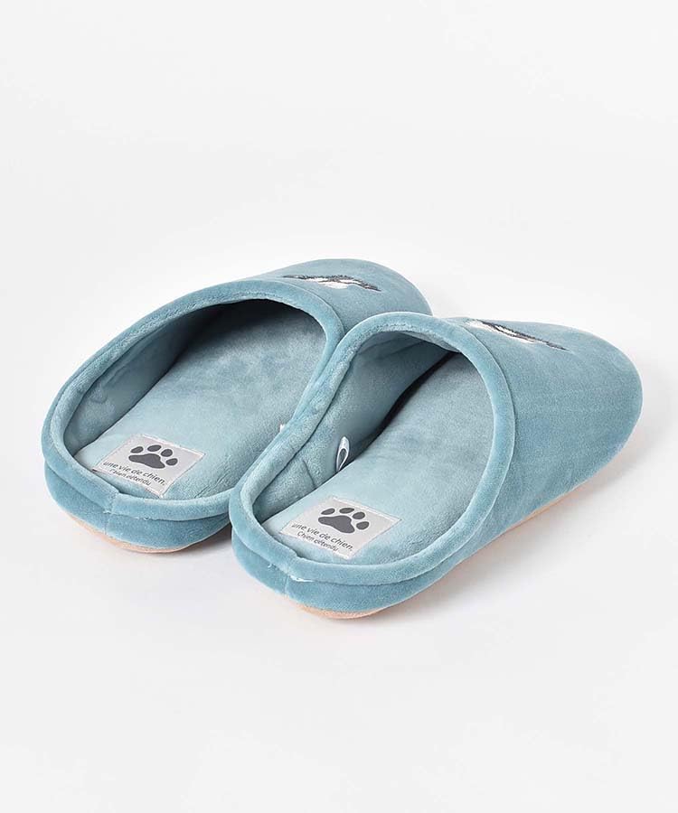 Bleu Bleuet Dog Embroidered Room Shoes/Slippers (Shih Tzu, Japanese Shoe Size, Adult, Numeric, 2_e, 24.0 cm)