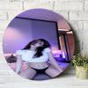Round Sexy Hot Girl Metal Tin Sign Modern Woman Body Art Wall Decor Plaque for Bar Pub Man Cave Bedroom