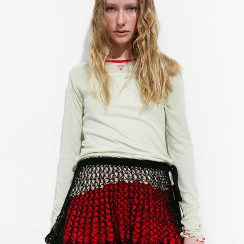 

Мэгги Прозрачная Многослойная Прохладная Юбка (черный) Black