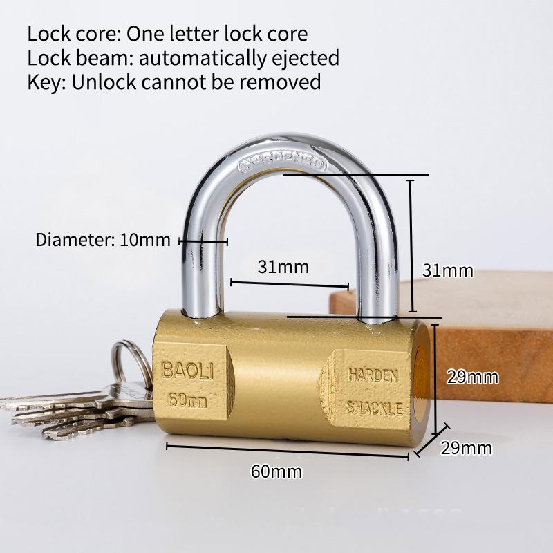 Padlock Small Locks For Luggage Case Locker Home Improvement Hardware 30Mm-80Mm Include 3Keys