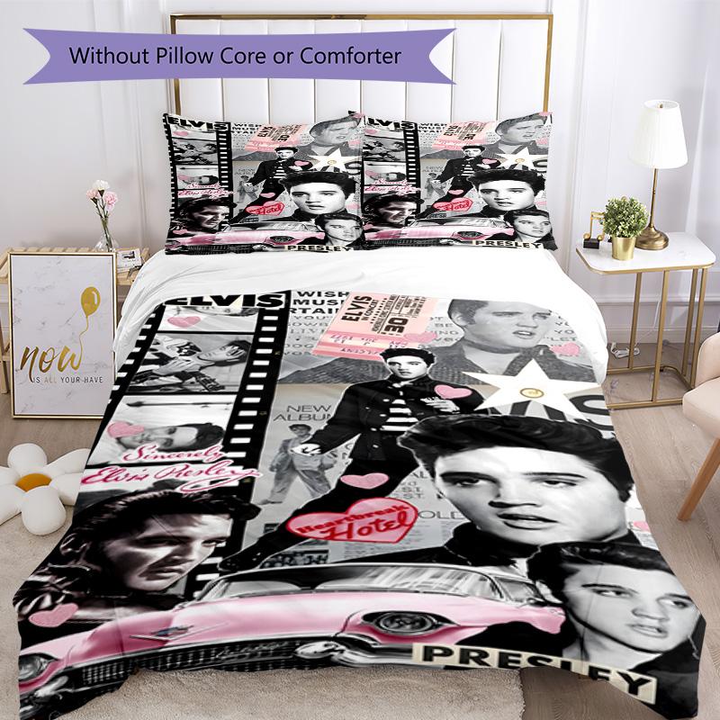Elvis Presley Comforter Cover Set Design For Guest Room Machine Washable Christmas Gift