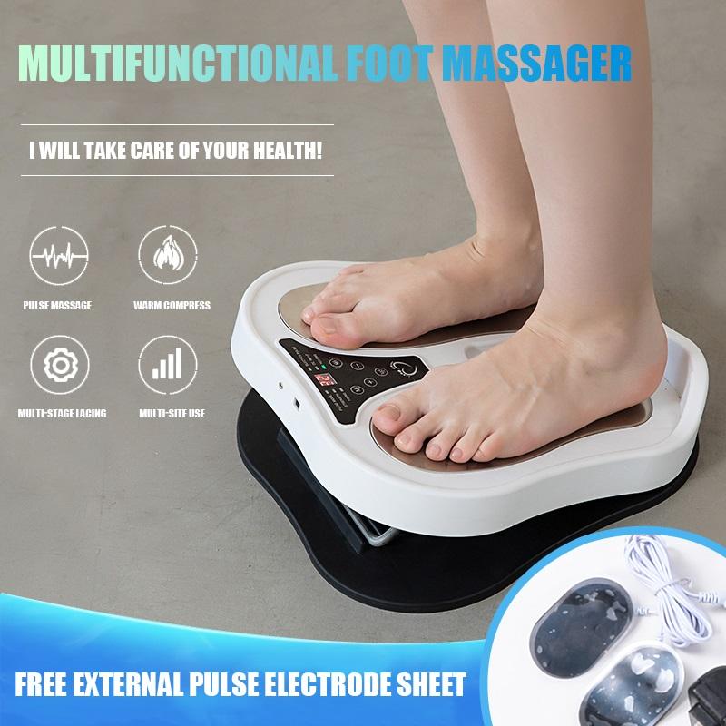 Wireless Remote Control Pulse Heating Foot Massager Angle Adjustable with Electrode Pads Multifunctional Foot Therapy Machine