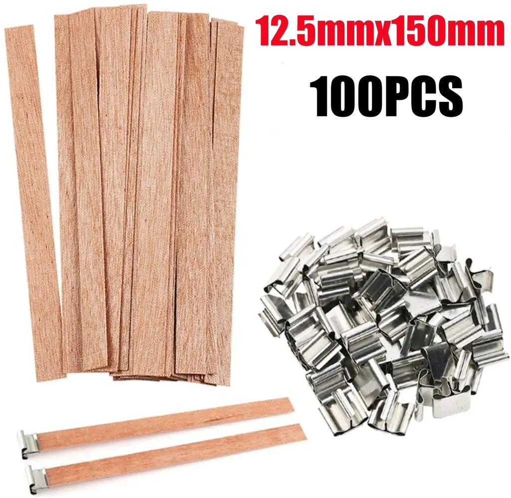 10-100PCS Scented Candle Wood Slice Wick for DIY Paraffin Candle Wick Soy Wick Wood Slice Wick for One Way Candle Handmade