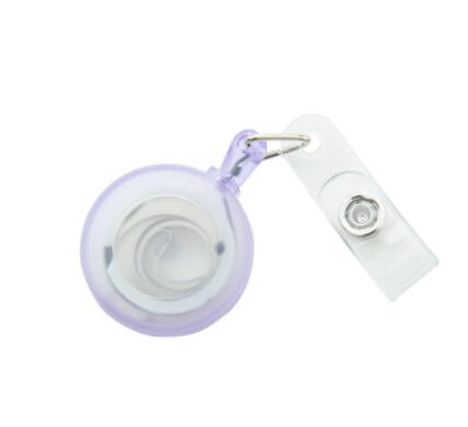 1pc Solid Colored Frosted Retractable Easy-to-pull Buckle ID Key Name Card Holder Badge Reel Key Ring Chain Clips for Students