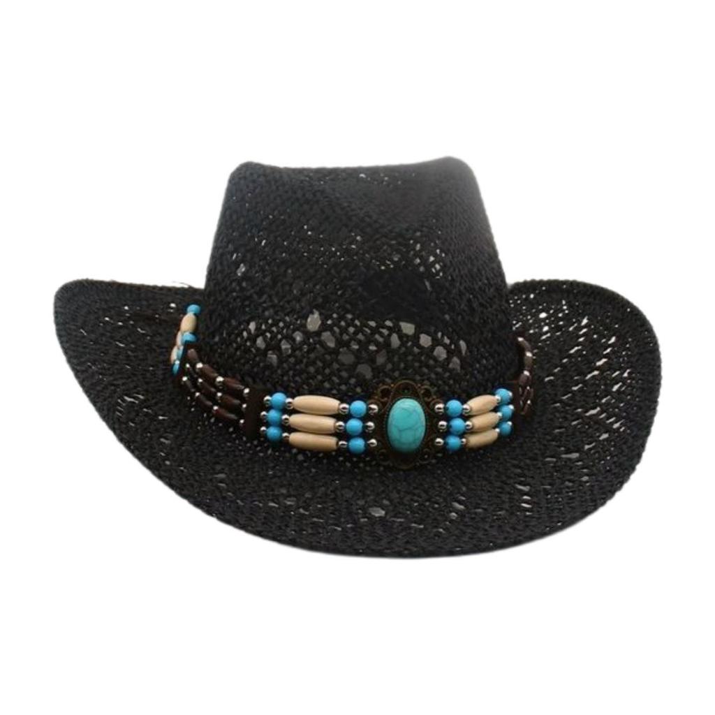 New Hand-Woven Beach European And American Famous Style Top Hat Breathable Hollow Straw Hat