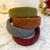 Retro Graues Woll-Breitkrempen-Kopfband für Damen - Elegantes Herbst-/Winter-Haaraccessoire